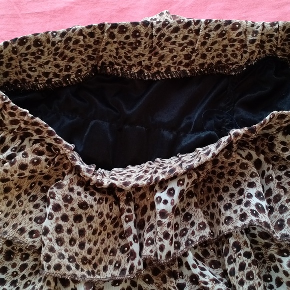 Layered mini skirt - leopard print - Picture 5 of 6